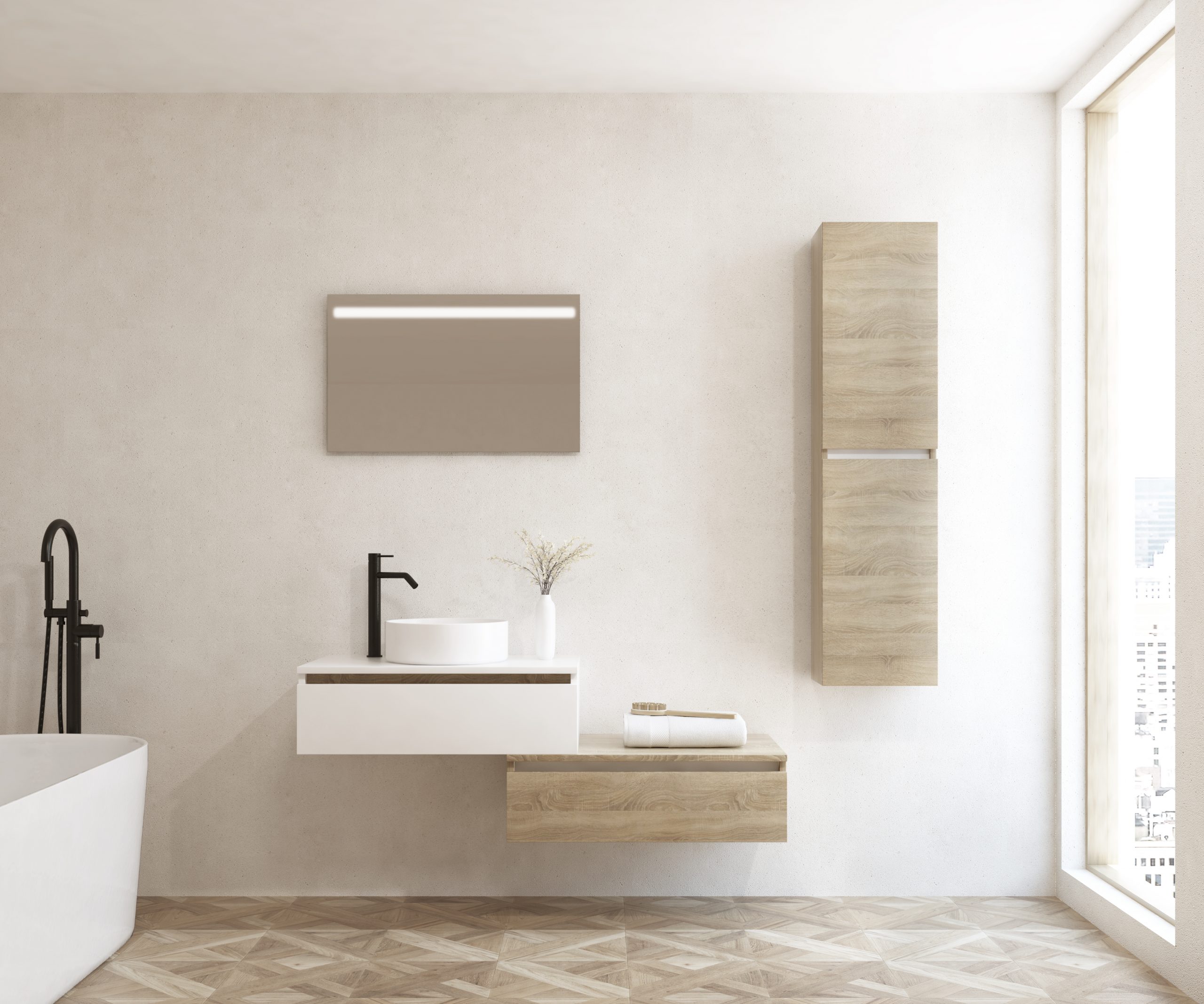 Pack ECRINS + vasque + miroir LED