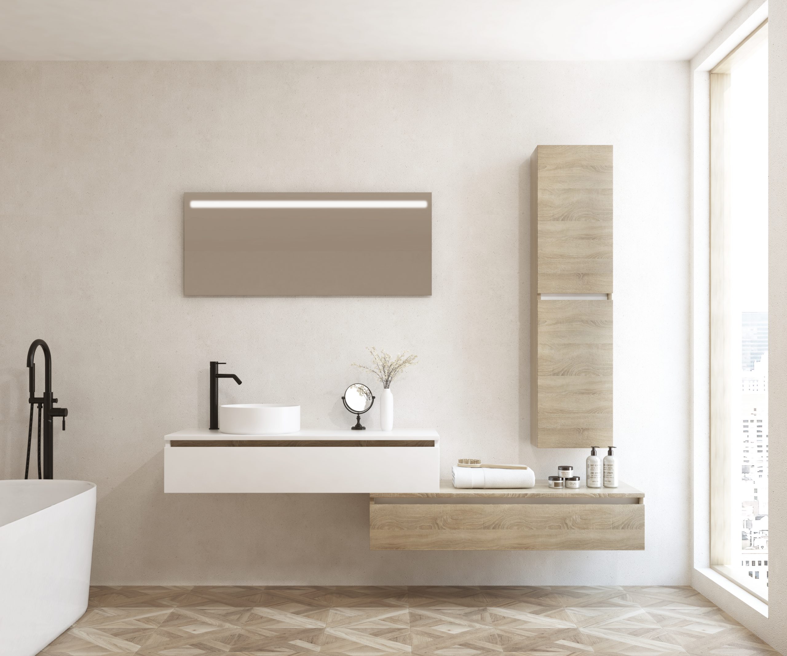 Pack ECRINS + vasque + miroir LED