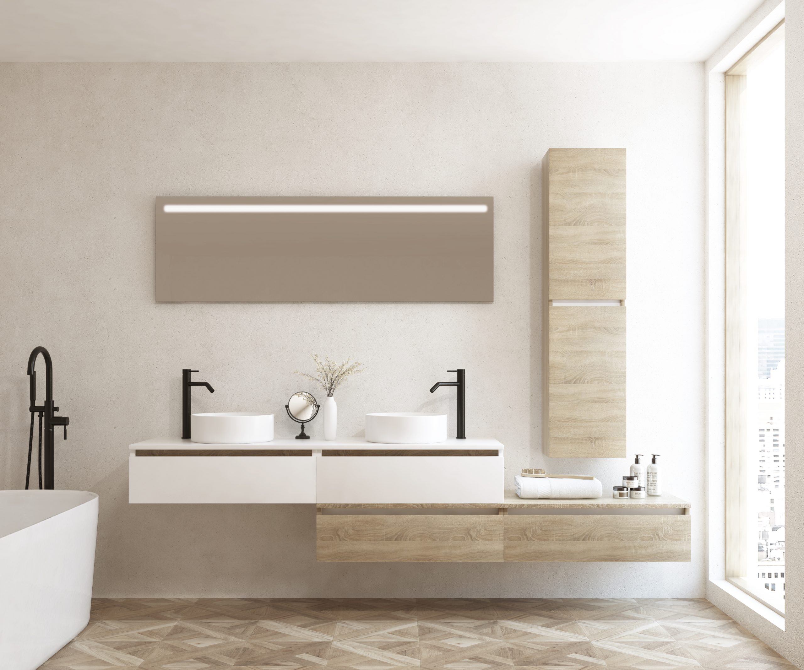 Pack ECRINS + doble lavabo + espejo LED