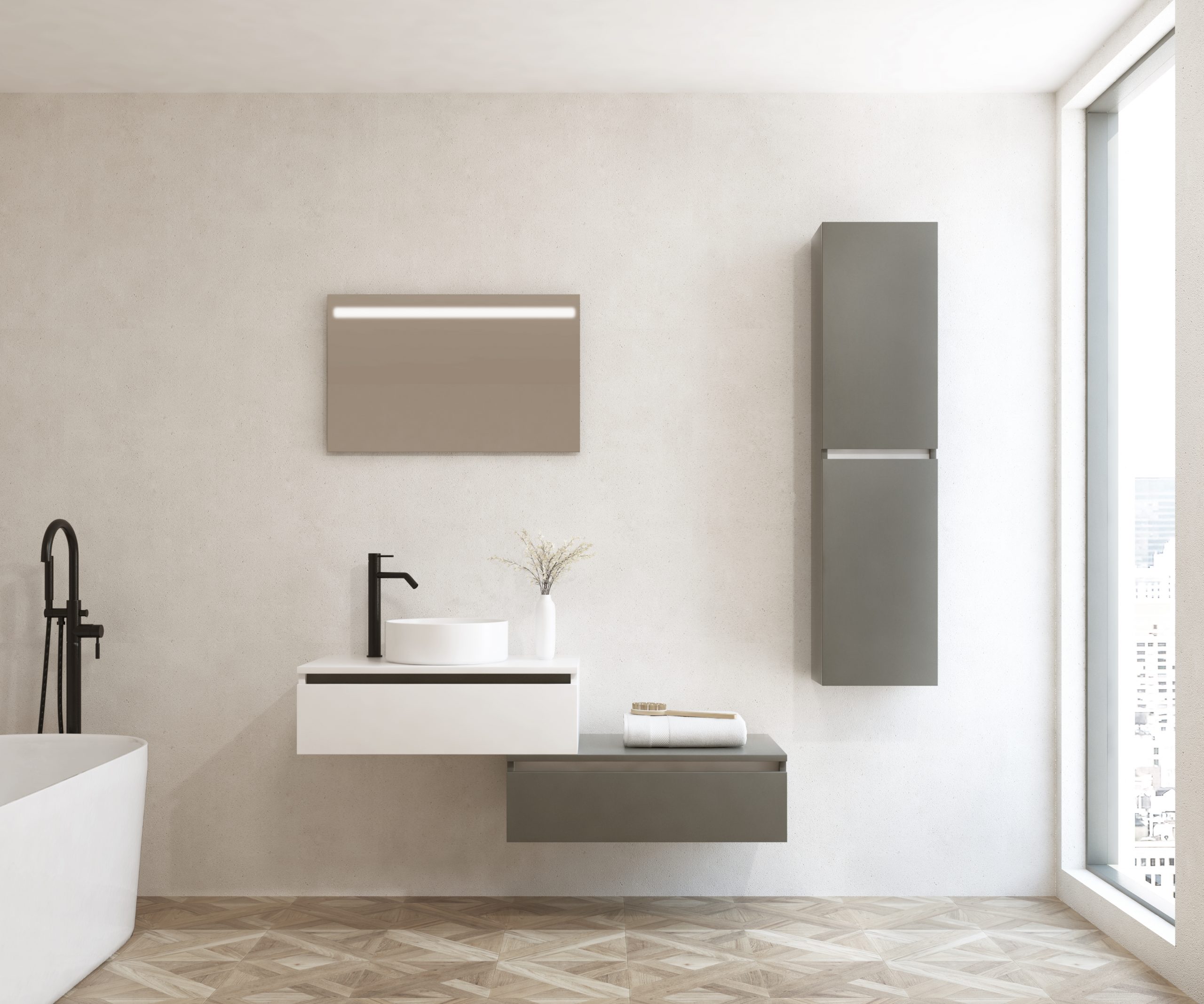 Pack ECRINS + vasque + miroir LED