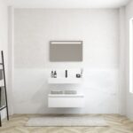 Pack MERVEILLES ethereal + lavabo suspendido SILESTONE + espejo LED