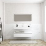 Pack MERVEILLES ethereal + lavabo suspendido SILESTONE + espejo LED