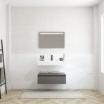 Pack MERVEILLES ethereal + lavabo suspendido SILESTONE + espejo LED