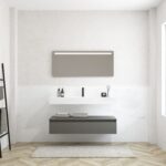 Pack MERVEILLES ethereal + lavabo suspendido SILESTONE + espejo LED