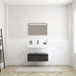 Pack MERVEILLES ethereal + lavabo suspendido SILESTONE + espejo LED
