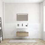 Pack MERVEILLES ethereal + lavabo suspendido SILESTONE + espejo LED