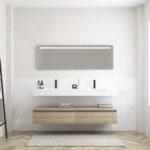 Pack MERVEILLES éthérées + Vasque double suspendue SILESTONE + Miroir LED