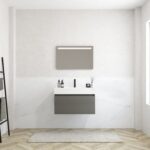 Pack MERVEILLES COMPACT éthérée + vasque suspendue SILESTONE + miroir LED
