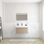 Pack MERVEILLES COMPACT éthérée + vasque suspendue SILESTONE + miroir LED