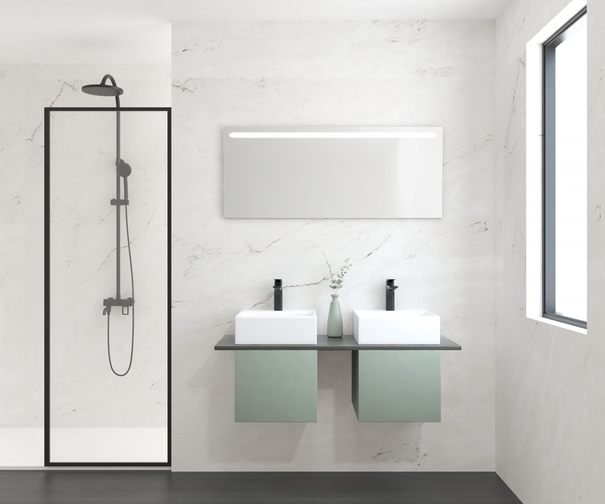 Pack BERRY + lavabo + espejo LED