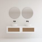 Pack ARTOIS blanc 160 cm + double lavabo + double miroir  circular