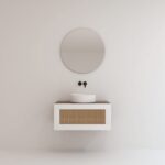 Pack ARTOIS noir 80 cm + vase + miroir rond