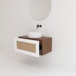 Pack ARTOIS noir 80 cm + vase + miroir rond