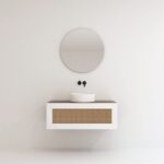 Pack ARTOIS noyer 100 cm + lavabo + miroir  circular