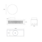 Pack ARTOIS noyer 120 cm + lavabo + miroir  circular