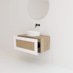 Pack ARTOIS chêne bardolino 80 cm + lavabo + miroir  circular