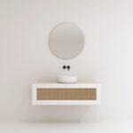 ARTOIS pack bardolino chêne 120 cm + lavabo + miroir circulaire