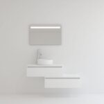 Pack TOURAINE blanco 80 cm + lavabo + espejo LED