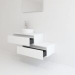 Pack TOURAINE blanco 80 cm + lavabo + espejo LED