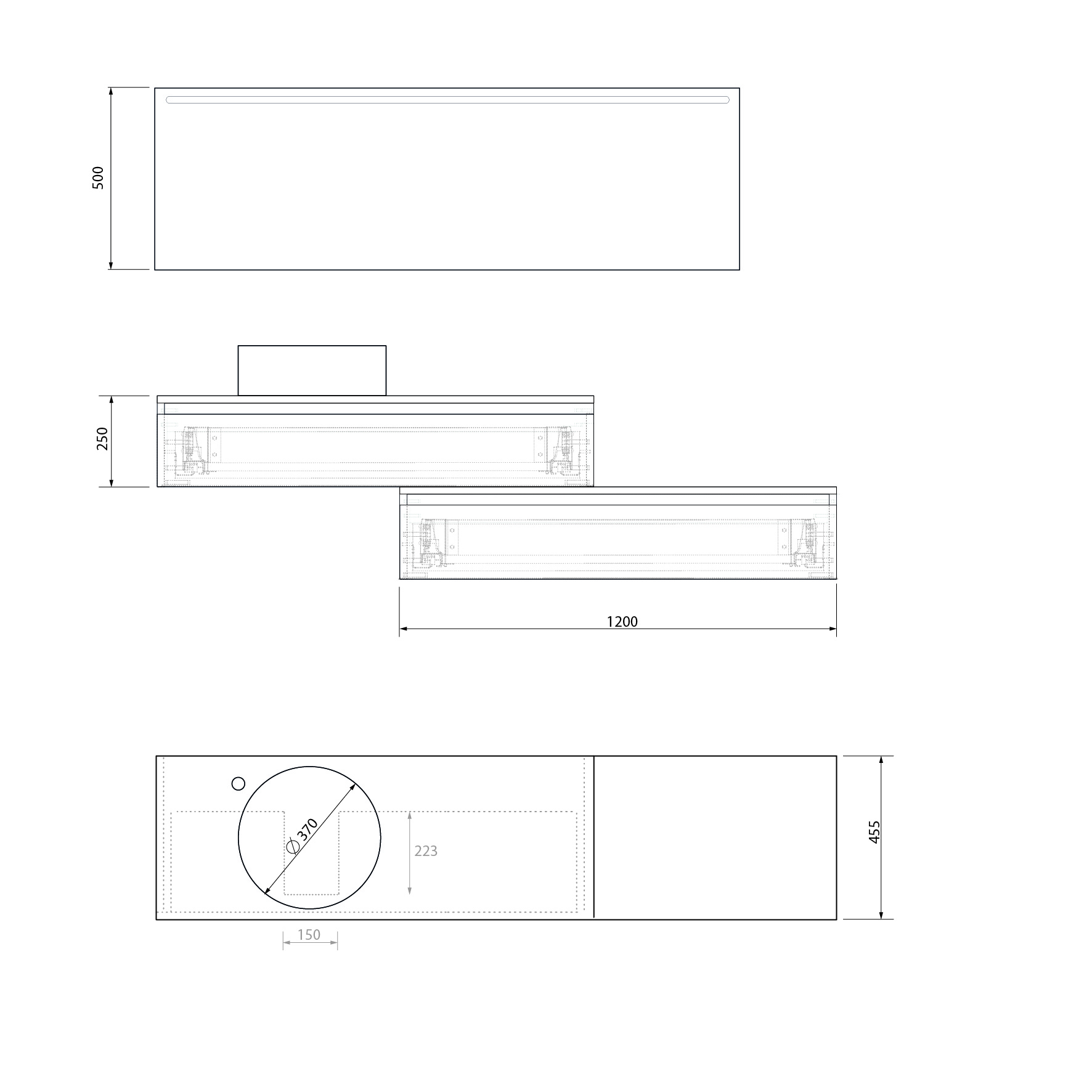 Pack TOURAINE blanc 120 cm + vase + miroir LED