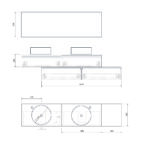 Pack TOURAINE blanco 160 cm + doble lavabo + espejo LED