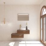 Pack TOURAINE 80 cm noir + vasque + miroir LED