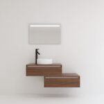 Pack TOURAINE 80 cm noir + vasque + miroir LED