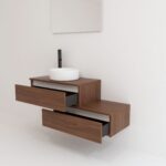 Pack TOURAINE 80 cm noir + vasque + miroir LED