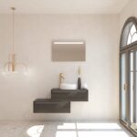 Pack TOURAINE azabache 80 cm + lavabo + espejo LED
