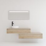 Pack TOURAINE bardolino chêne 120 cm + vasque + miroir LED