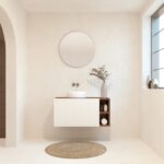 BELLEVILLE Pack + lavabo + miroir rond