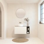 BELLEVILLE Pack + lavabo + miroir rond