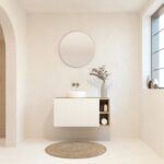 BELLEVILLE Pack + lavabo + miroir rond