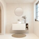 BELLEVILLE Pack + lavabo + miroir rond