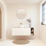 BELLEVILLE Pack + lavabo + miroir rond