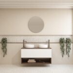 Pack LAVIGNE + lavabo + miroir rond