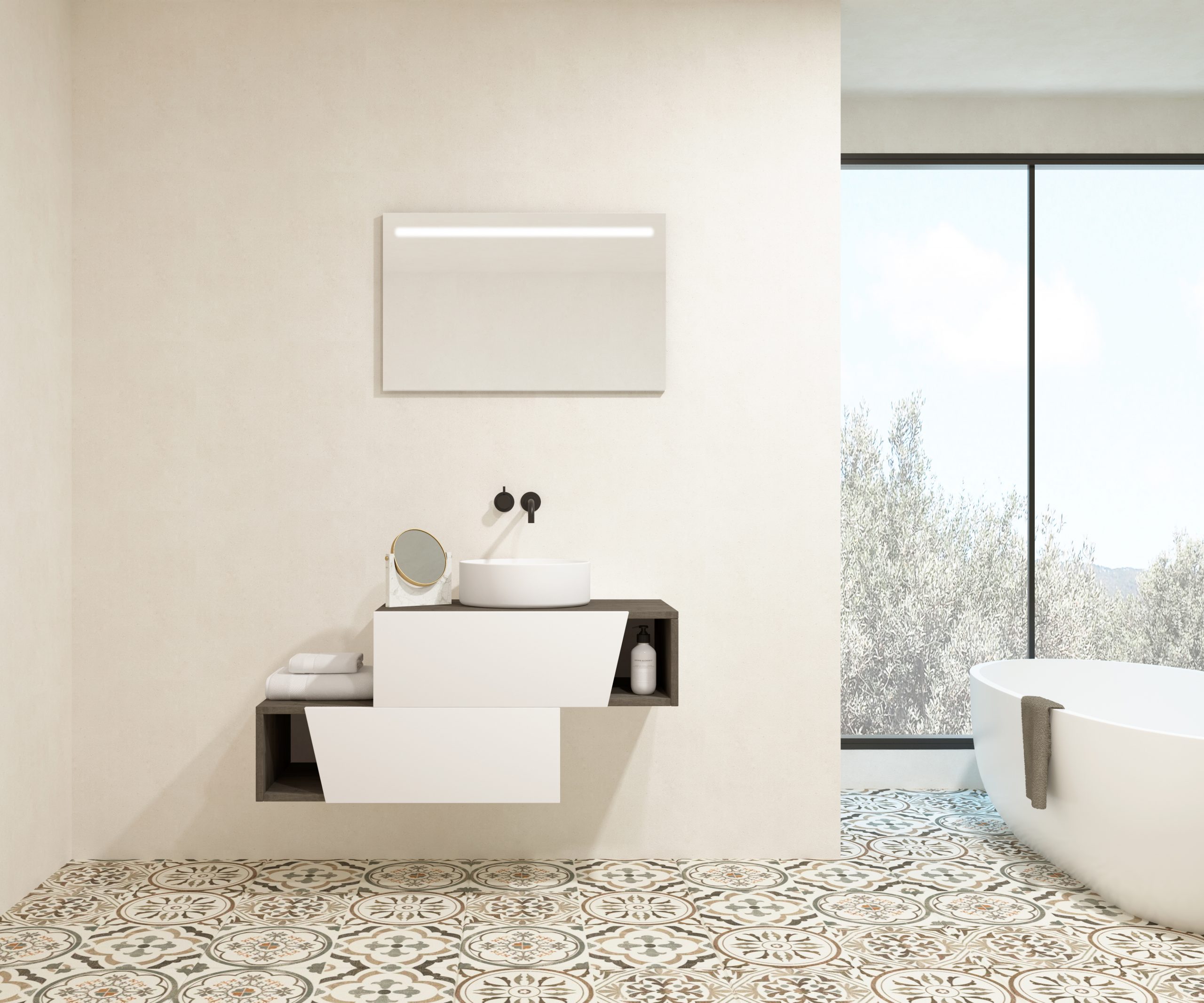 Pack MEYER + vasque + miroir LED