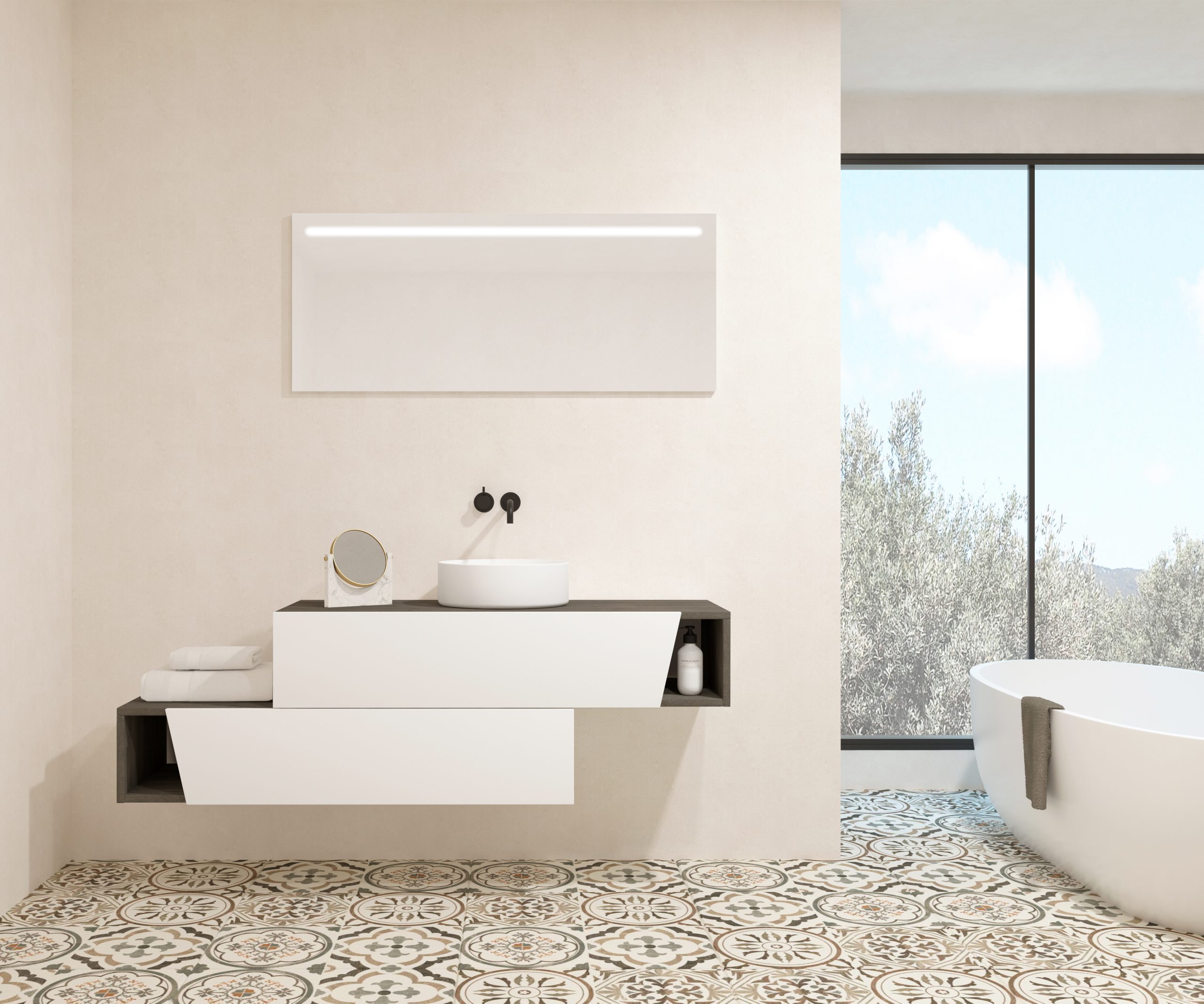 Pack MEYER + vasque + miroir LED