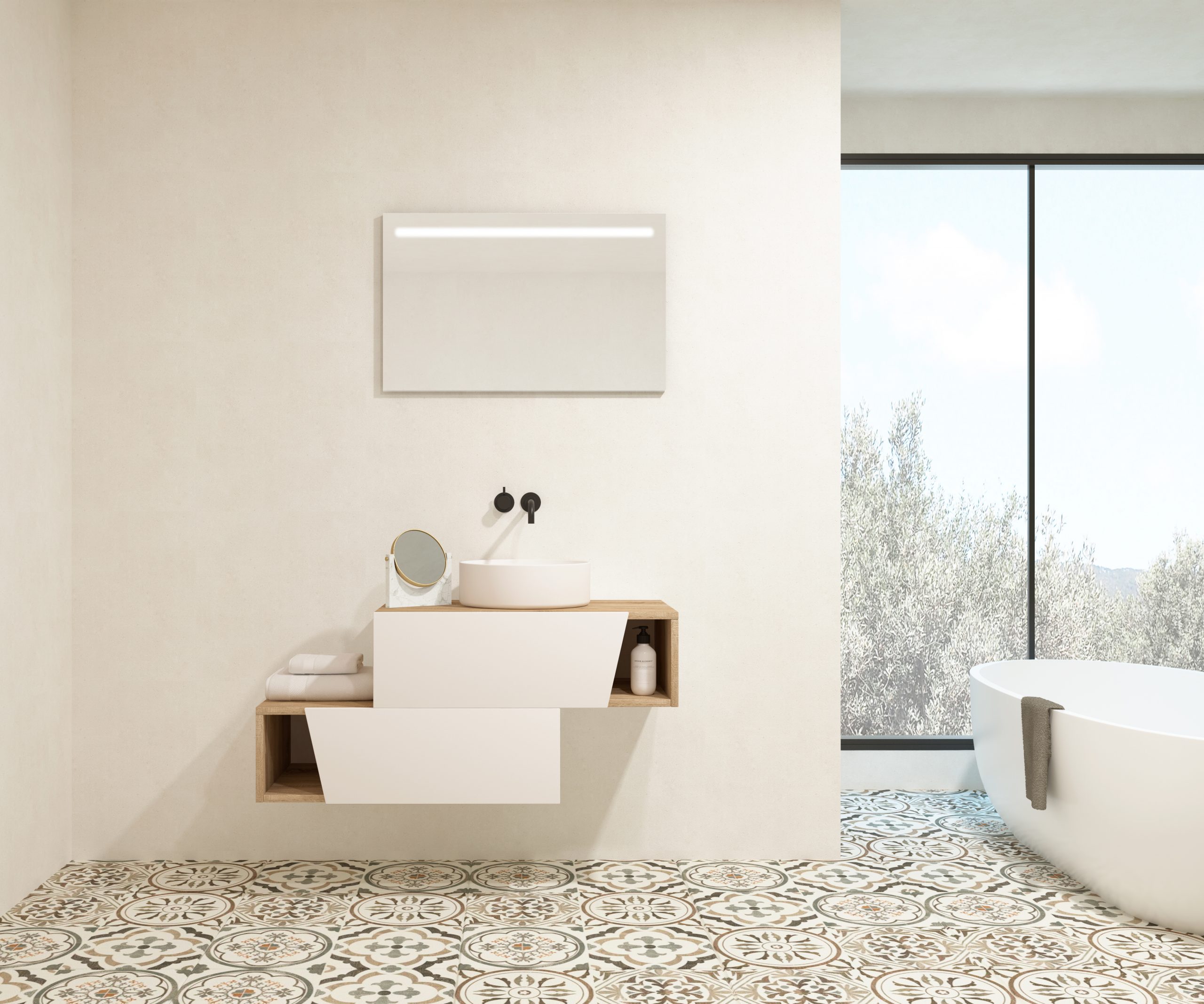 Pack MEYER + vasque + miroir LED