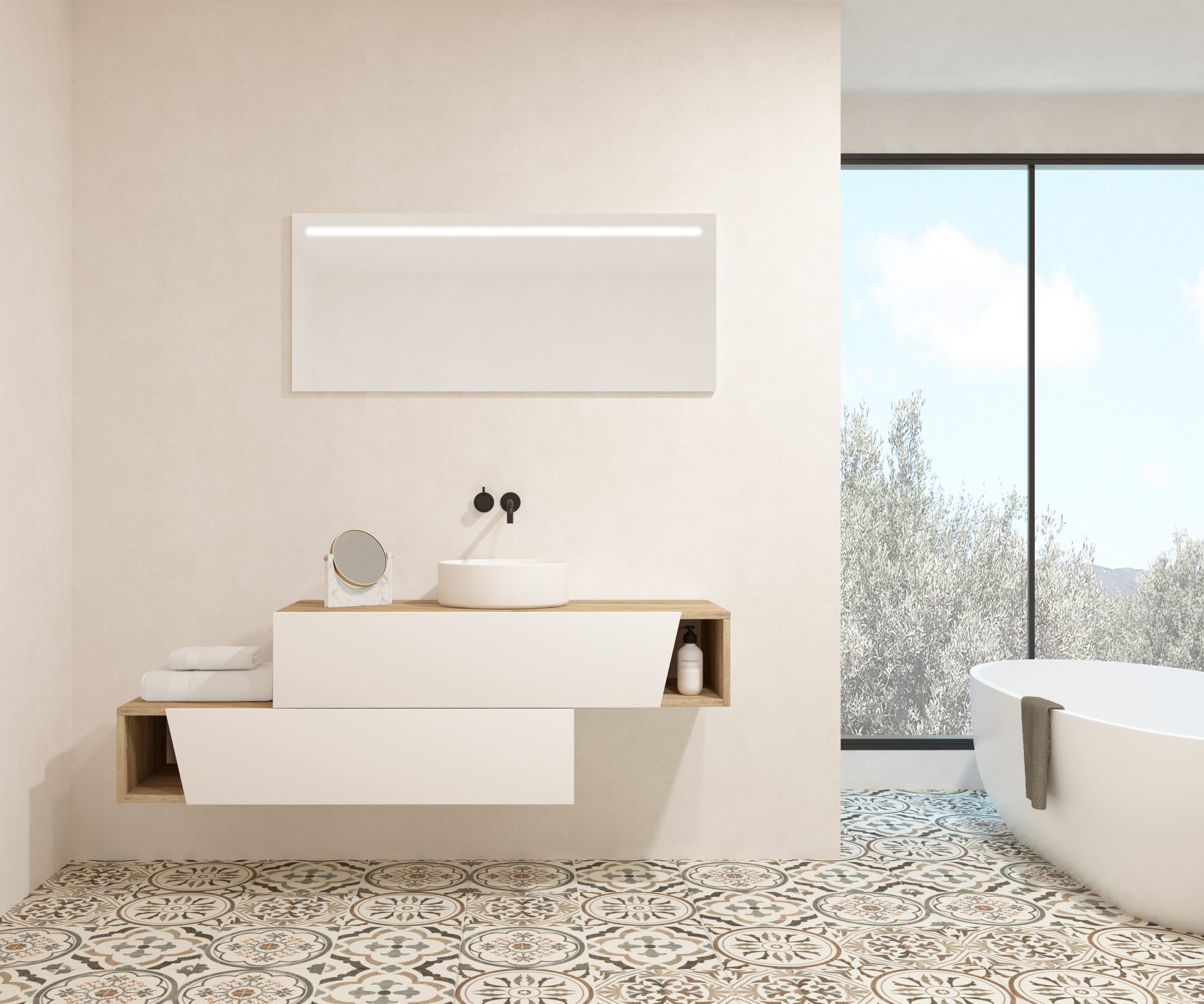 Pack MEYER + vasque + miroir LED