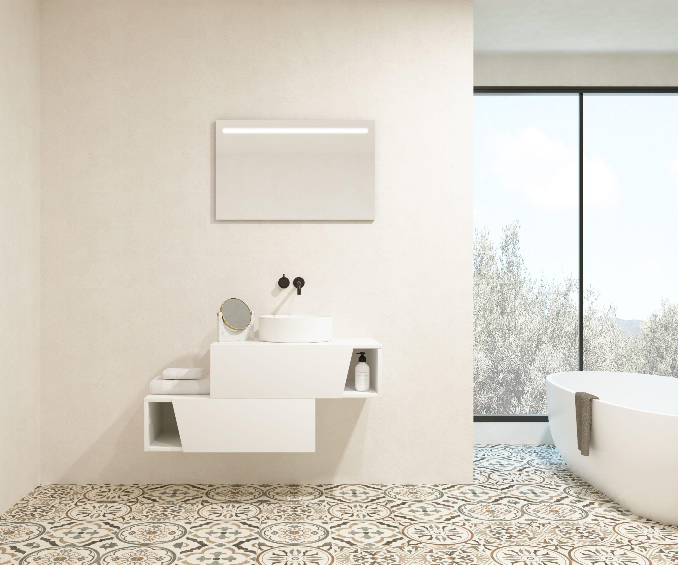 Pack MEYER + vasque + miroir LED