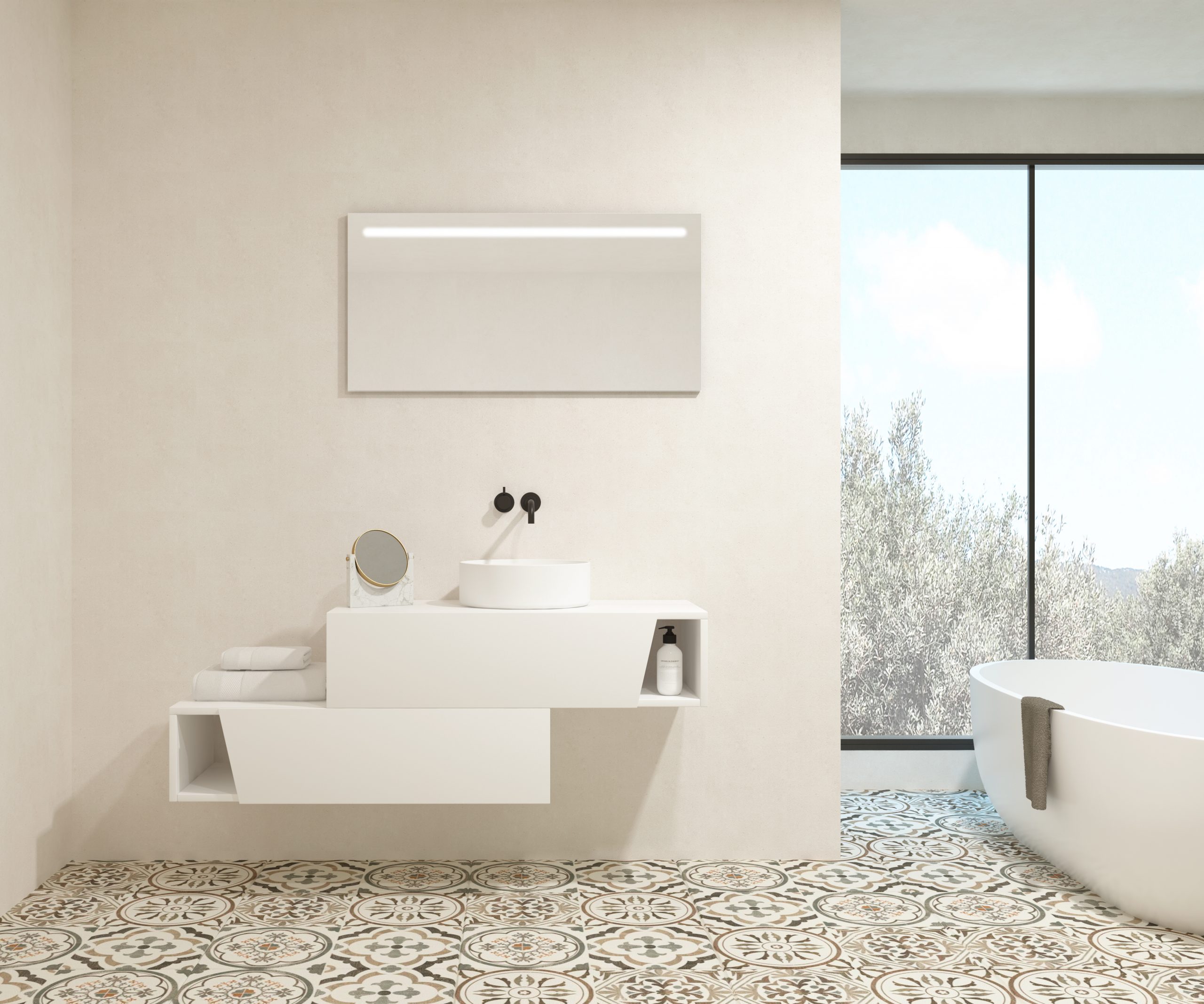 Pack MEYER + vasque + miroir LED