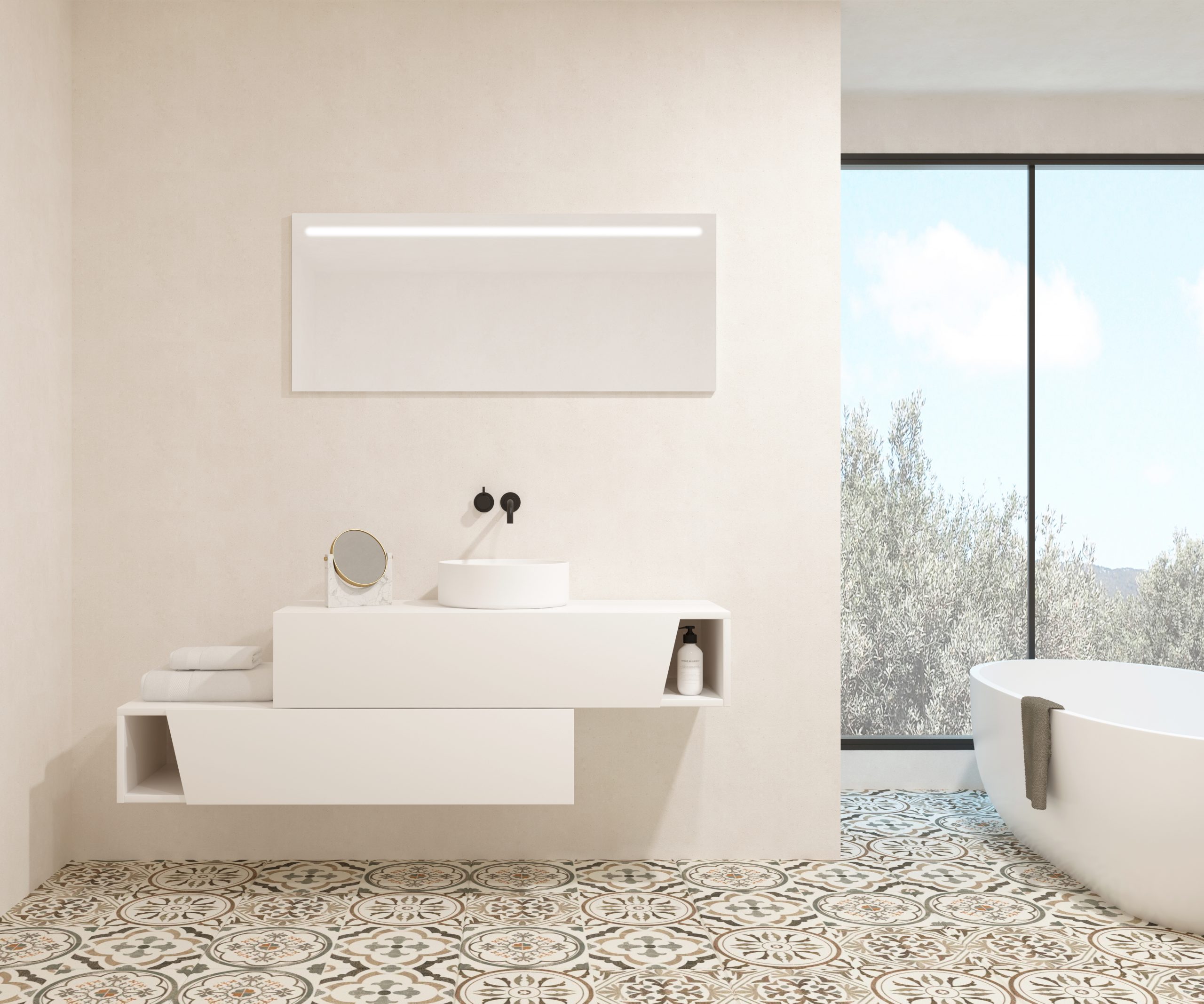 Pack MEYER + vasque + miroir LED