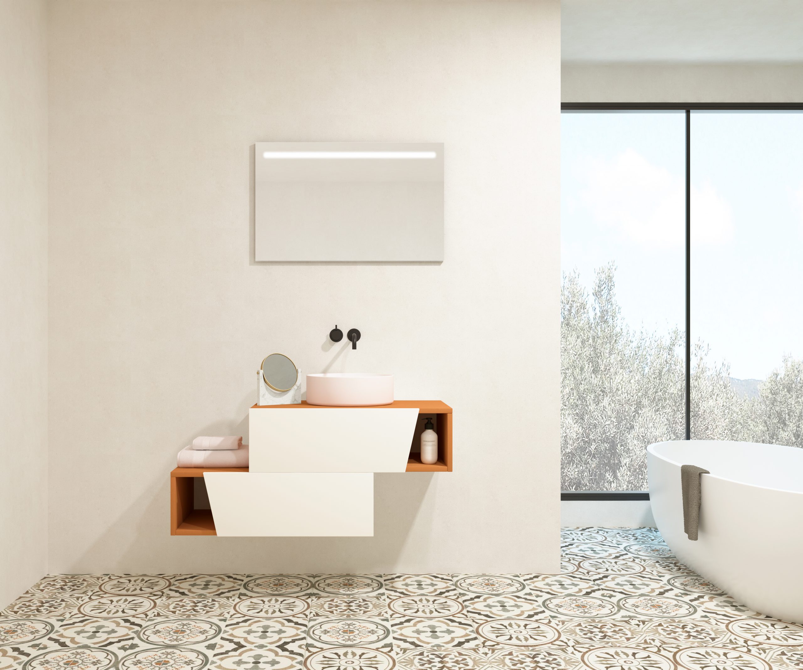 Pack MEYER + vasque + miroir LED