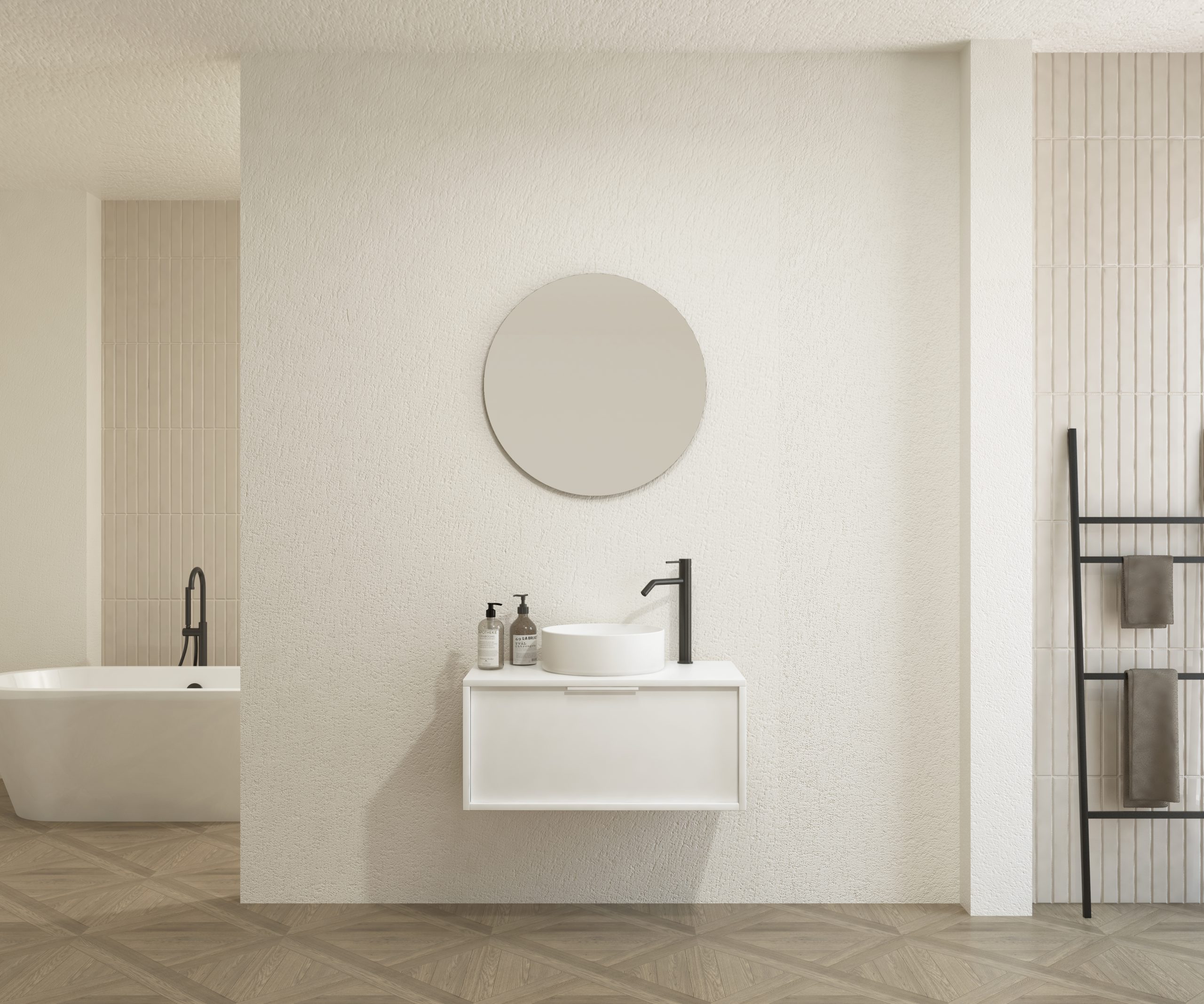 Pack CHAUVEAU + lavabo + miroir rond