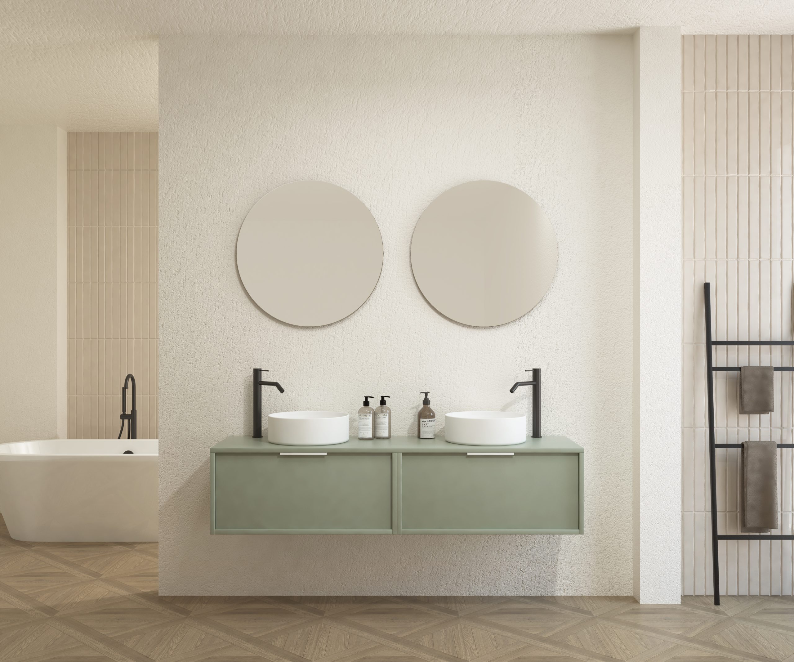 Pack CHAUVEAU + lavabo + miroir rond