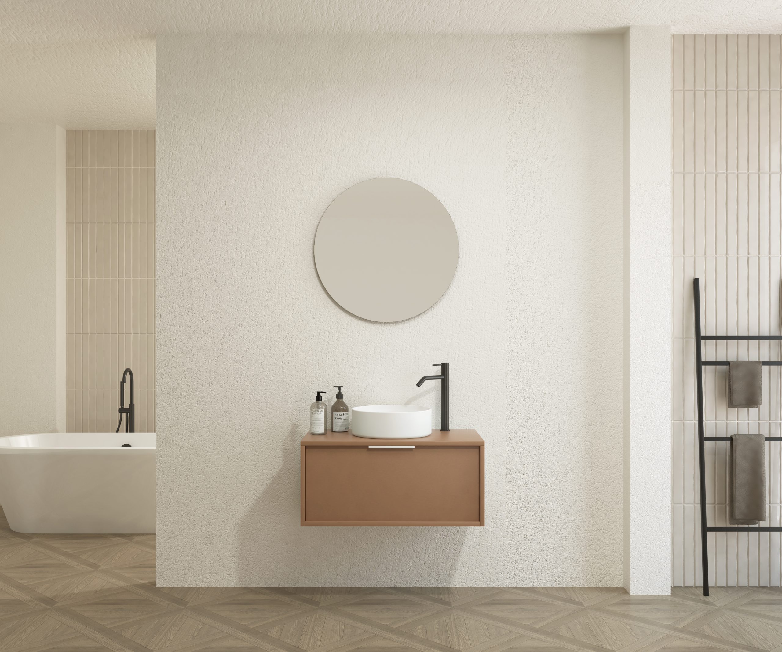 Pack CHAUVEAU + lavabo + miroir rond