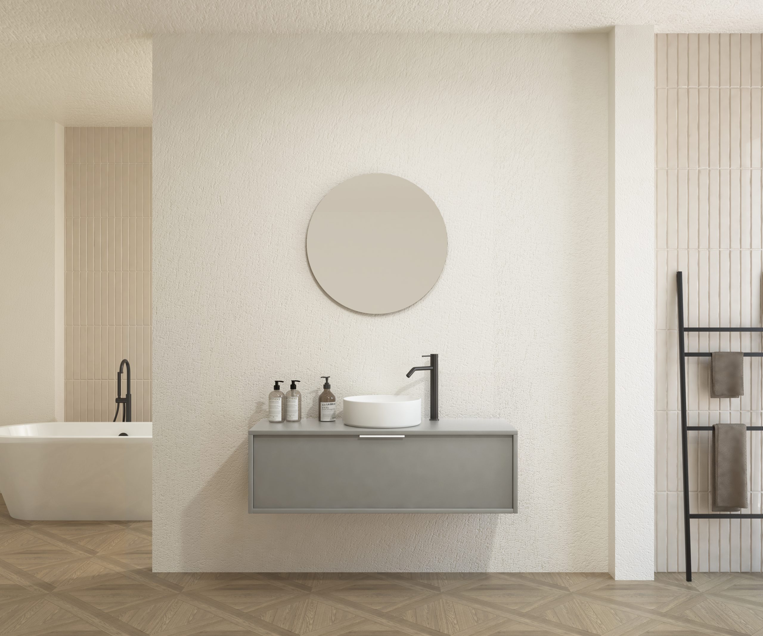 Pack CHAUVEAU + lavabo + miroir rond