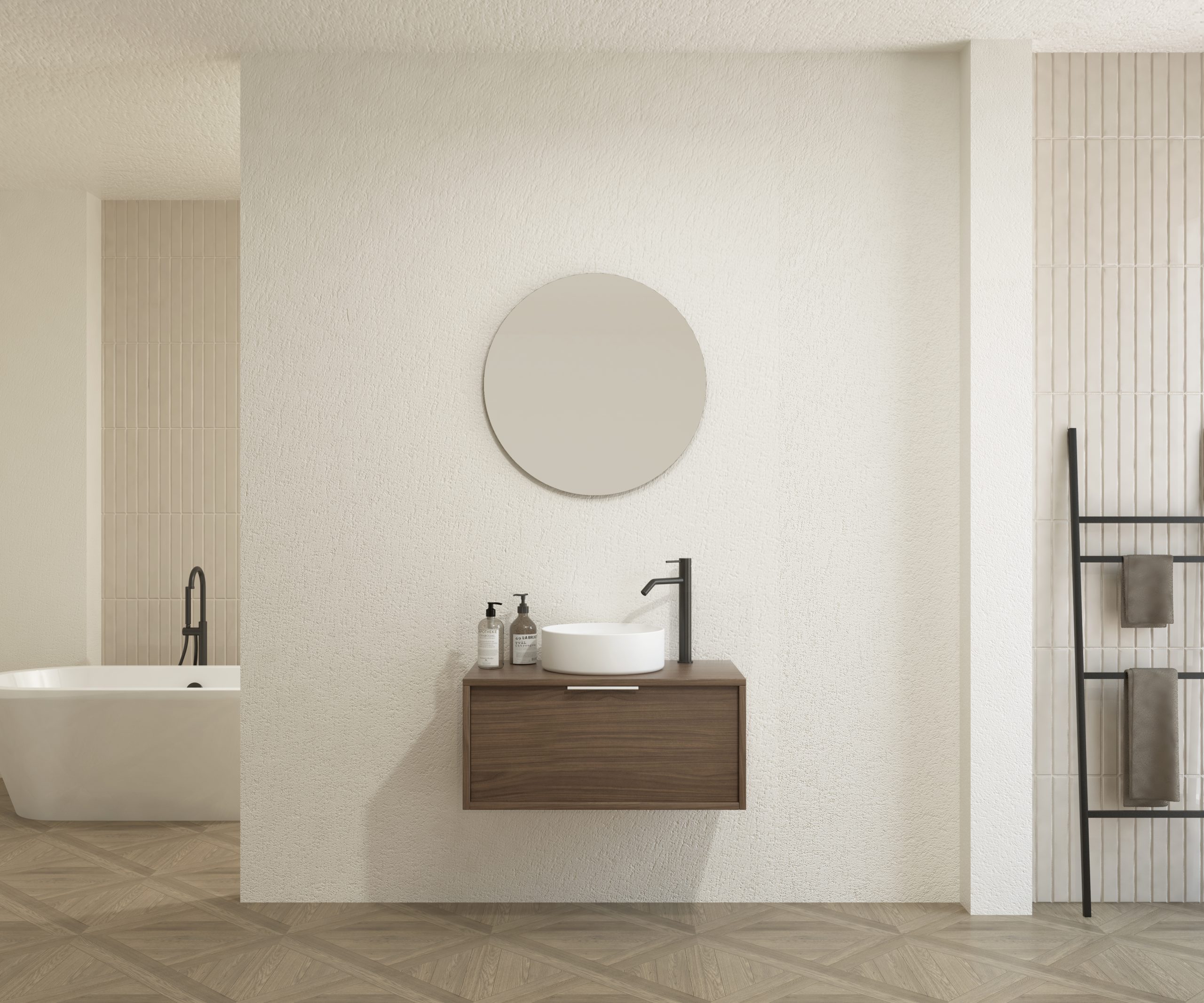 Pack CHAUVEAU + lavabo + miroir rond