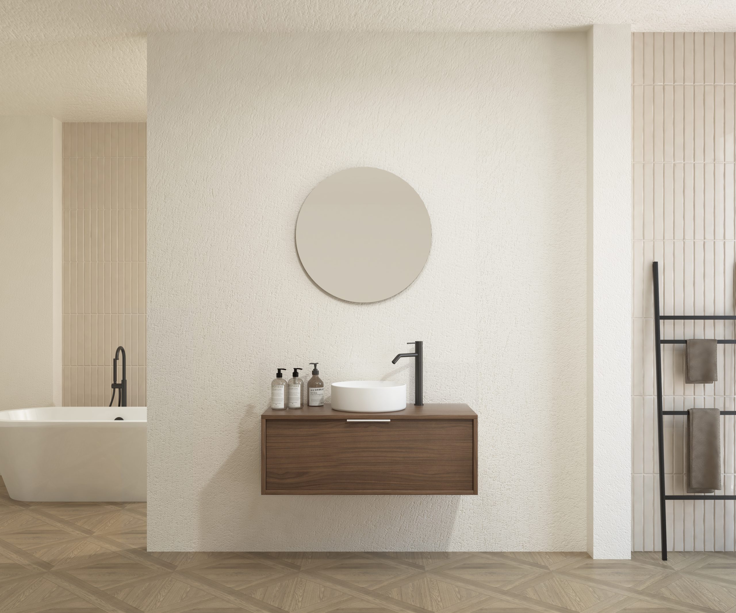 Pack CHAUVEAU + lavabo + miroir rond